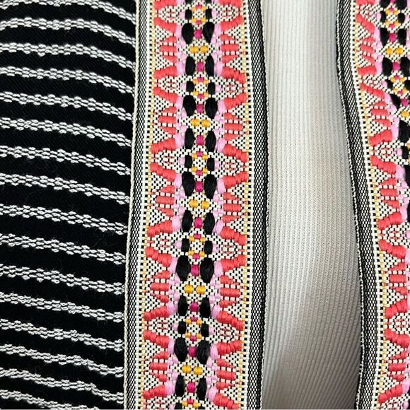 Rafaella Mixed Prjnt Black White Pink Open Cropped Blazer Jacket PS - Picture 5 of 7